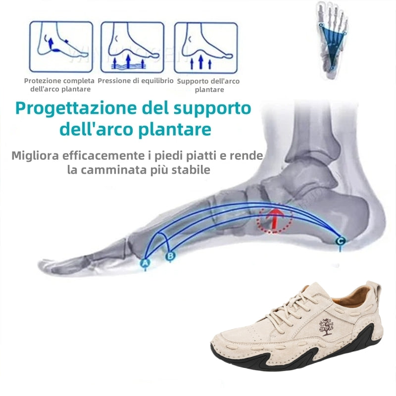 【⏰Sconto del 50% oggi - da non perdere】 Scarpe ortopediche dal design ergonomico - pelle di alta qualità + cuciture a mano 👞